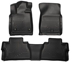 Toyota Tundra Floor Liners - Front & 2nd Seat - Husky Liners - WeatherBeater - Black - 2014